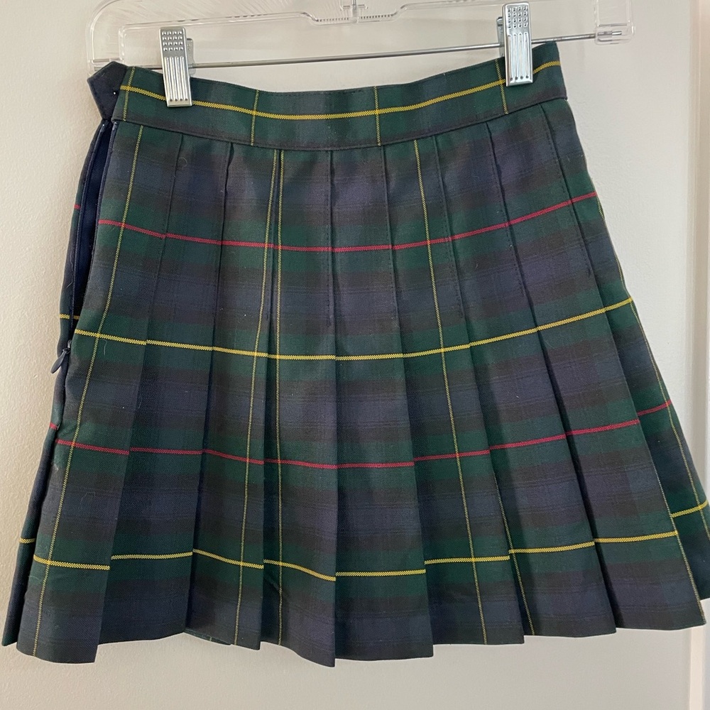 Pleated Plaid Mini Skirt